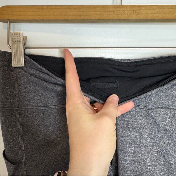 Lululemon Pace Rival Crop Leggings 22" Heathered Black Full On Luxtreme Size 6 - Picture 4 of 7